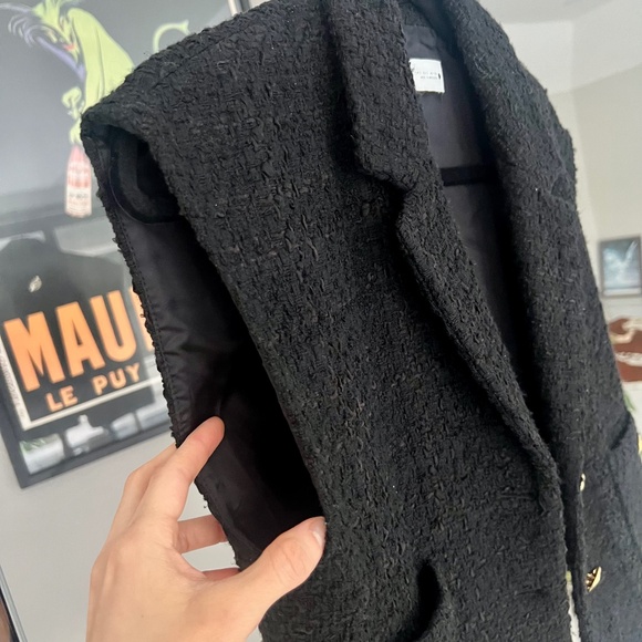 Zara tweed black cropped vest with gold buttons Sz S - Picture 11 of 11